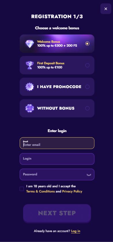 Polestar Casino Registration Process
