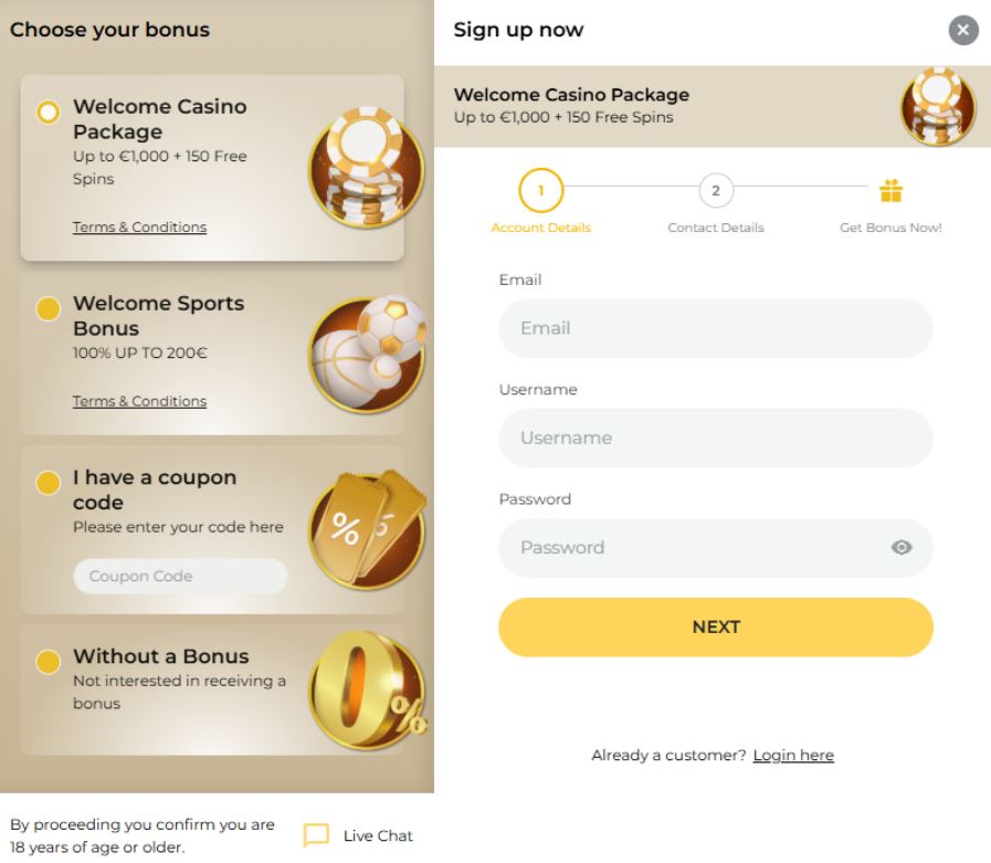 Win Mega Casino Sign Up
