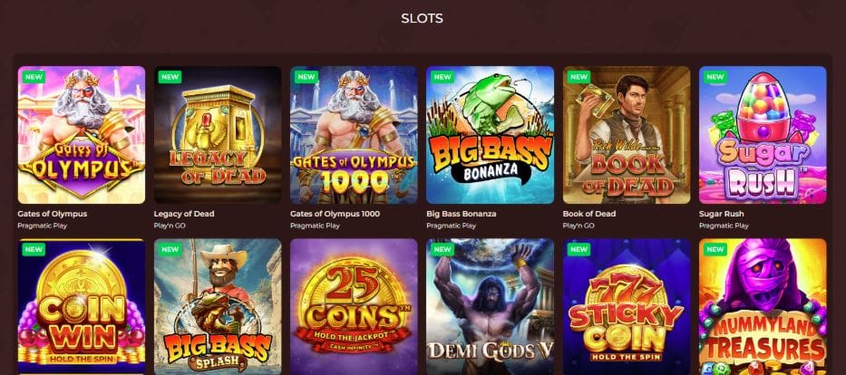 Vega Zone Casino Game Selection