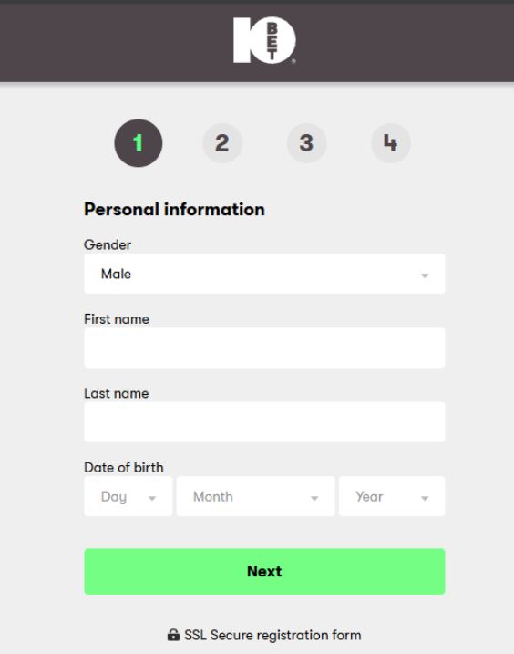 10Bet Casino Registration Process