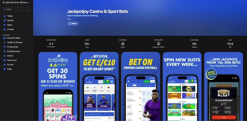 Jackpot Joy Casino Mobile App