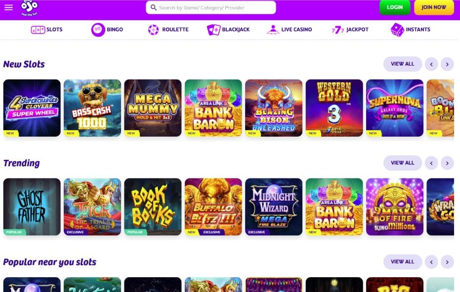 PlayOJO Casino Games