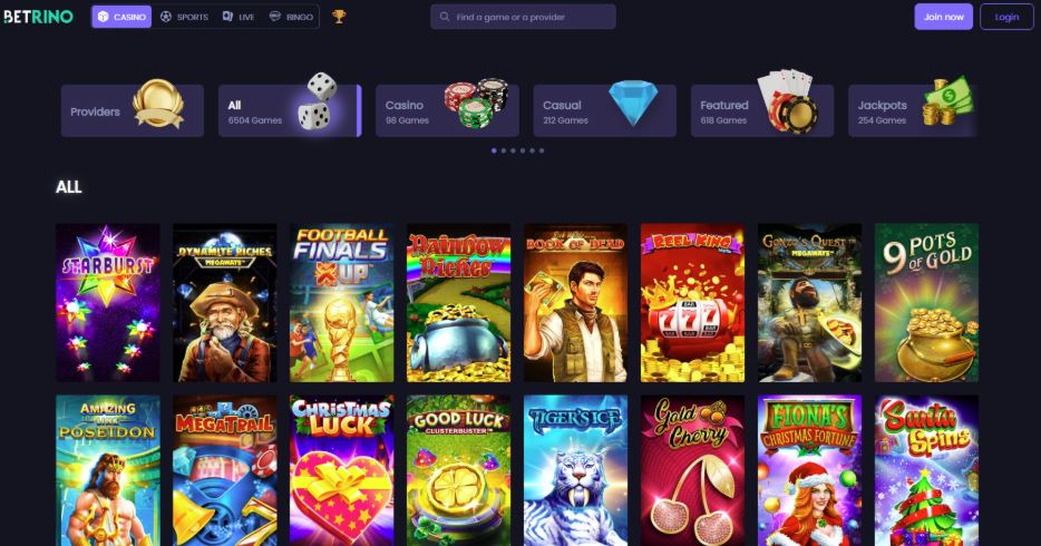 Betrino Casino Game Selection