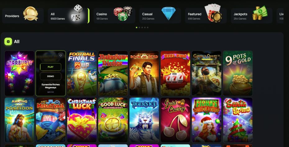 Spinzwin Game Selection