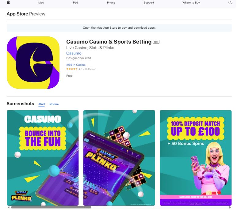 Casumo Mobile Compatibility & App