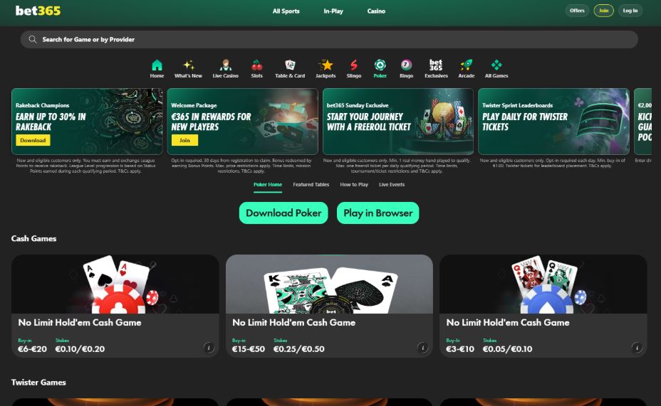 bet365 Casino Poker