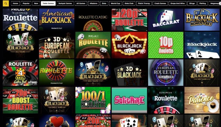 PricedUp Casino Table Games