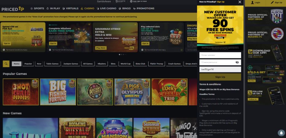 PricedUp Casino