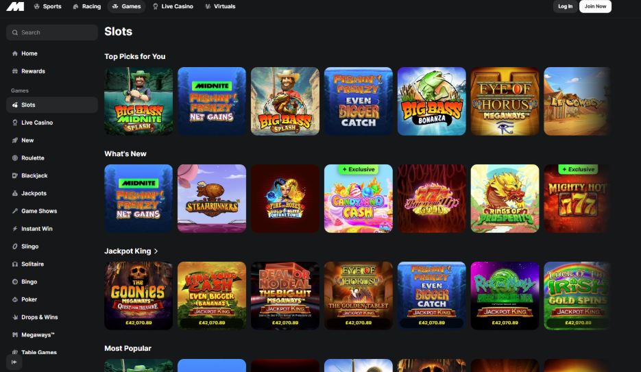 Midnite Casino Game Selection