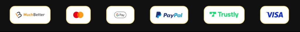 Online casino payment methods including MuchBetter, Mastercard, Google Pay, PayPal, Trustly and Visa deposit options.