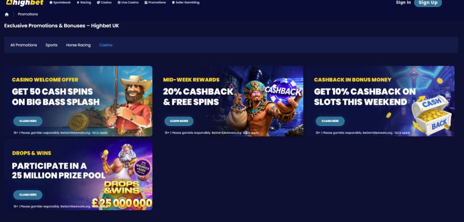 Highbet Casino Promotions and Loyalty Program