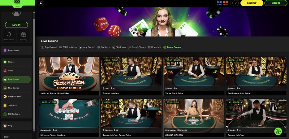888 Casino Poker Games