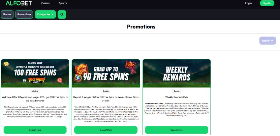 Alfobet Promotions