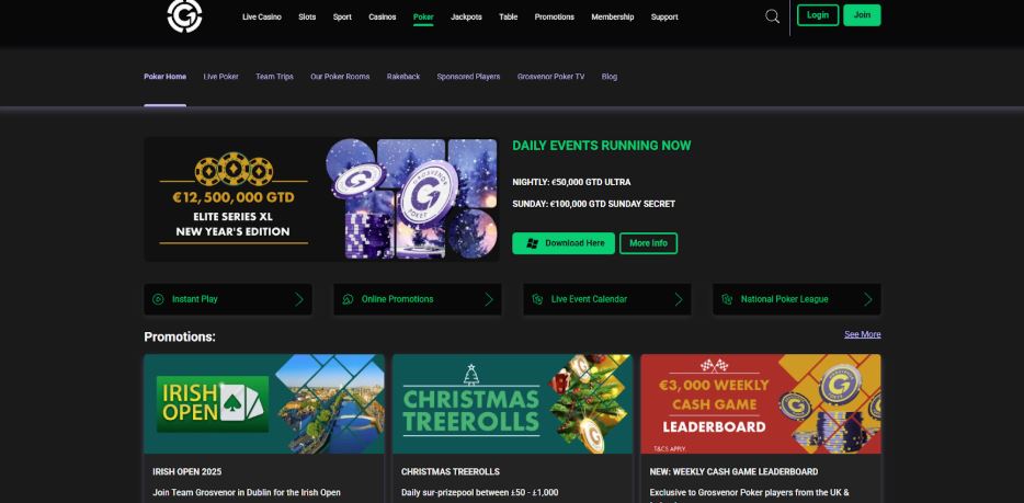 Grosvenor Casino Poker Games