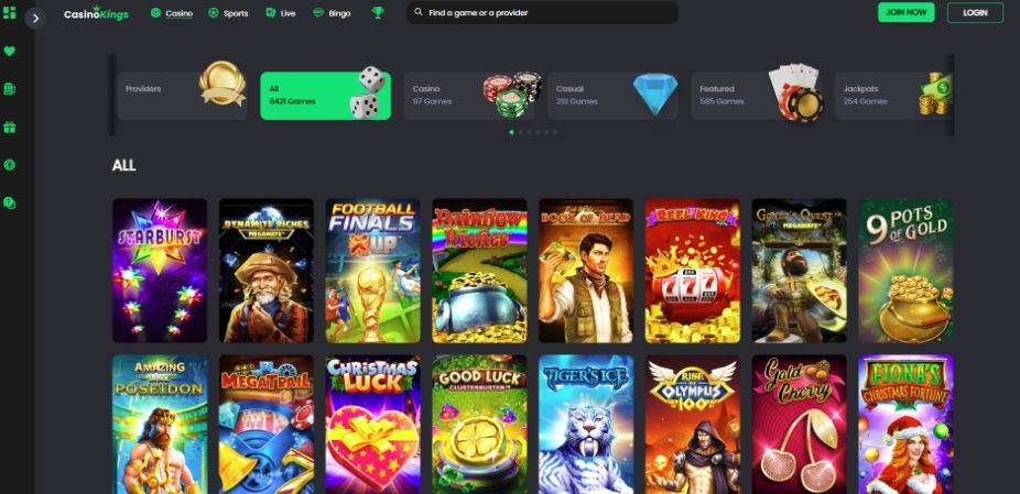 Casino Kings Game Selection
