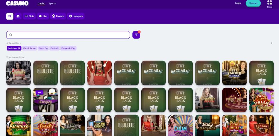 Casumo Casino Evolution Gaming