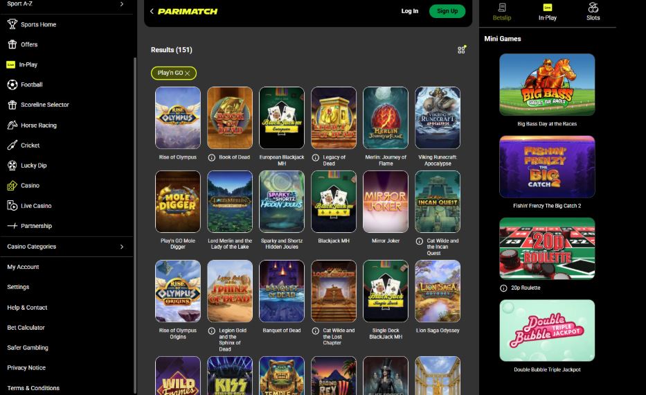 Parimatch Casino Play'n Go