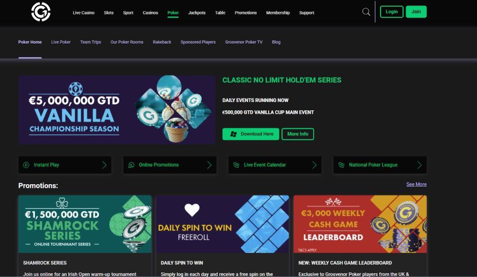Best Poker Site for Experienced Players - Grosvenor