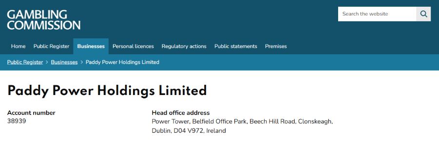 Paddy Power Gambling Commission