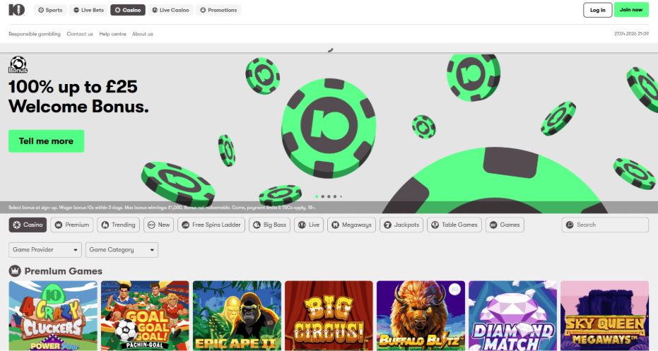 10Bet Casino - £5 Deposit Casinos