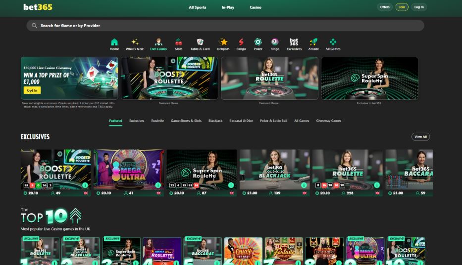 Bet365 Casno £10 Deposit Bonus