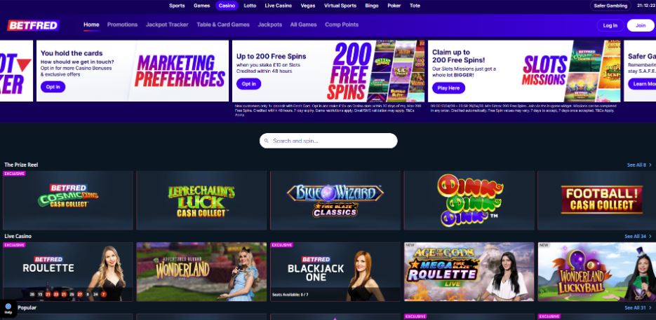 Betfred Casino - Mastercard Casinos