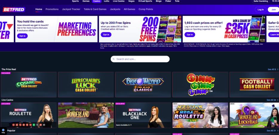 Betfred Casino - Visa Casino
