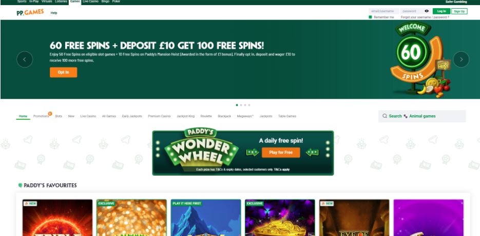 Paddy Power Casno £10 Deposit Bonus