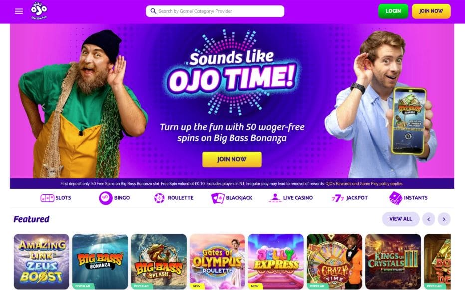 PlayOJO Casino - Visa Casino