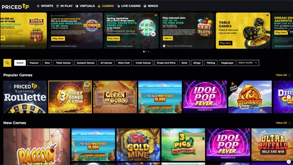 PricedUp Casino - Visa Casino