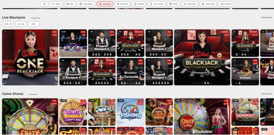 32Red Casino - Blackjack Casinos