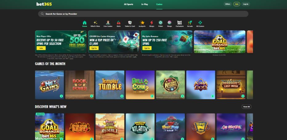 Bet365 Casino - £2 Deposit Casinos