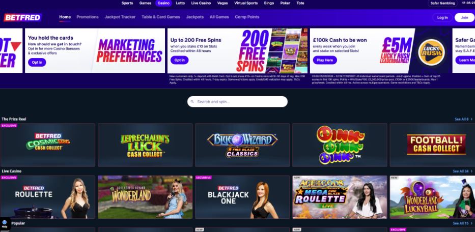 Betfred Casino - £2 Deposit Casinos