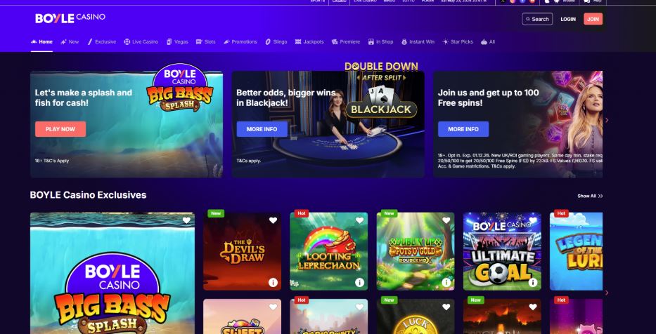 Boyle Sports Casino - No Wagering Casino