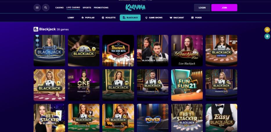 Karamba Casino - Blackjack Casinos