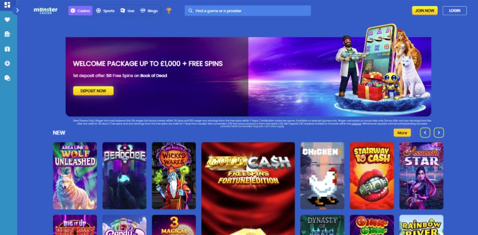 Monster Casino - 100% Casino Bonuses