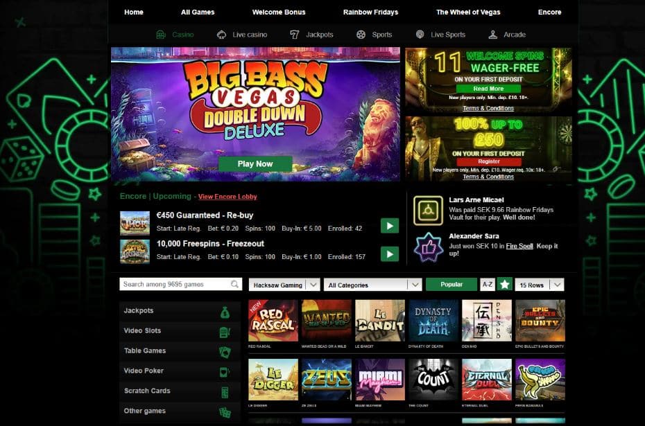 Mr Vegas Casino - Hacksaw Gaming Casinos