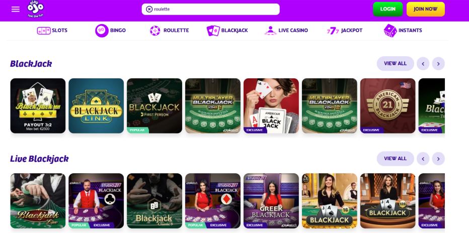 PlayOJO Casino - Blackjack Casinos