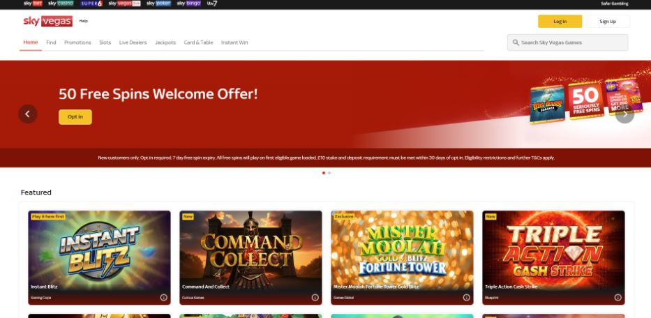 Sky Vegas Casino - £2 Deposit Casinos