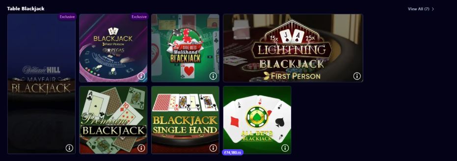 William Hill Casino - Table Games & Video Poker