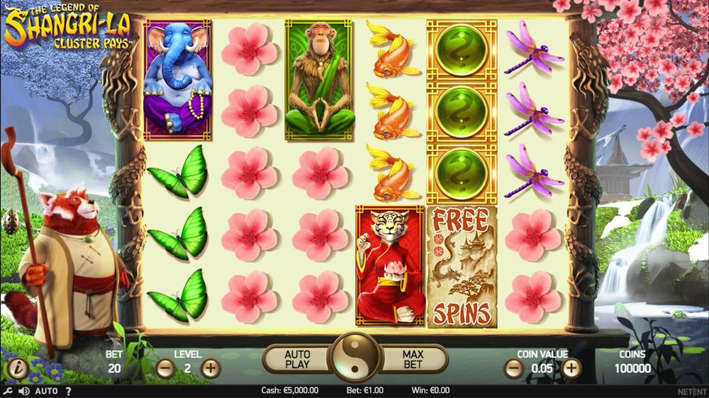 The Legend of Shangri-La: Cluster Pays