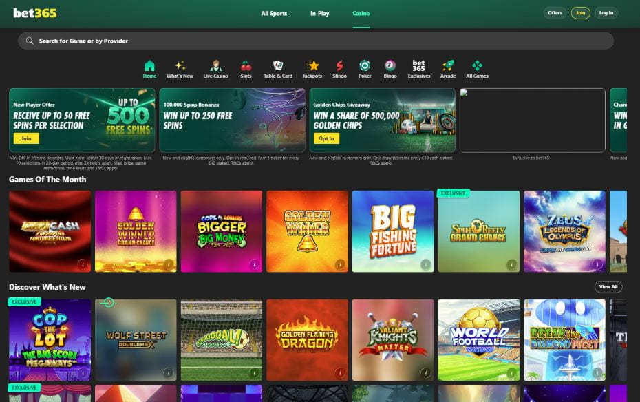 Bet365 Casino - Debit Card Casinos