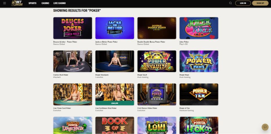 BetMGM Casino - Low Stakes Poker Sites