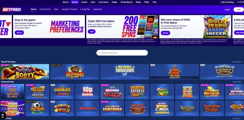 Betfred Casino - 200 FS
