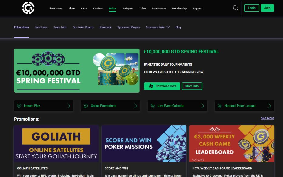 Grosvenor Casino - Low Stakes Poker Sites