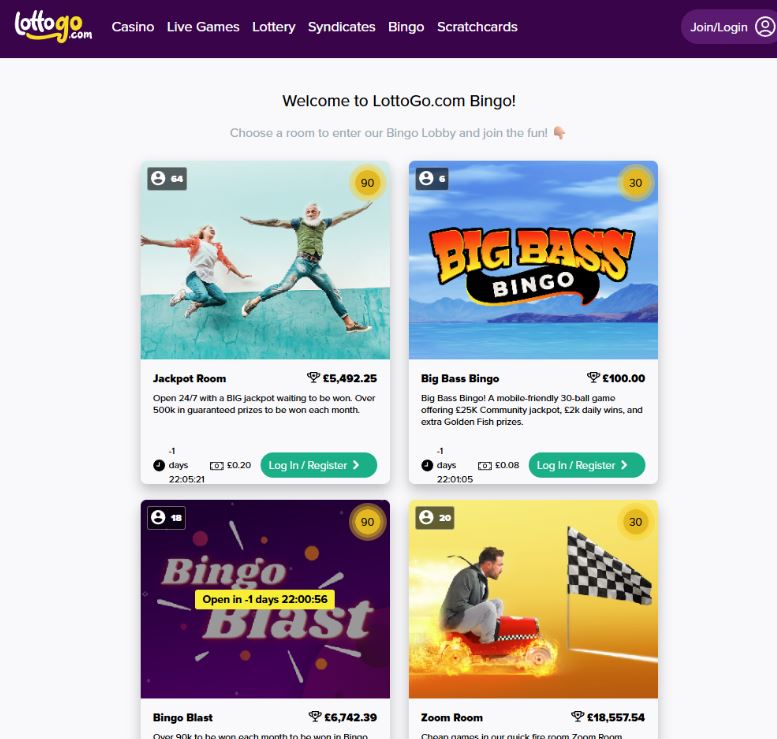 LottoGo Bingo - Best UK Bingo Sites