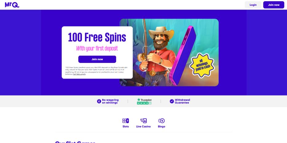 MrQ Casino First Deposit Offer