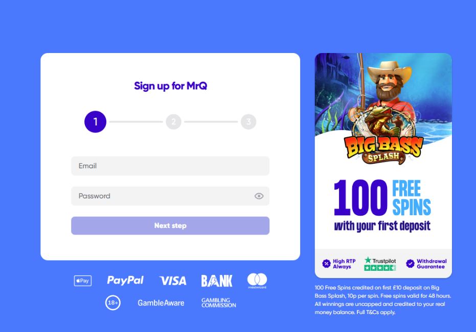MrQ Casino Registration Process