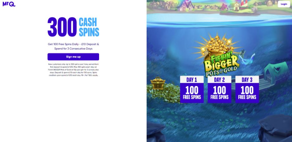 MrQ Casino Welcome Bonus