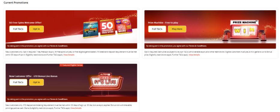 Sky Vegas Casino Promotions and Loyalty Program